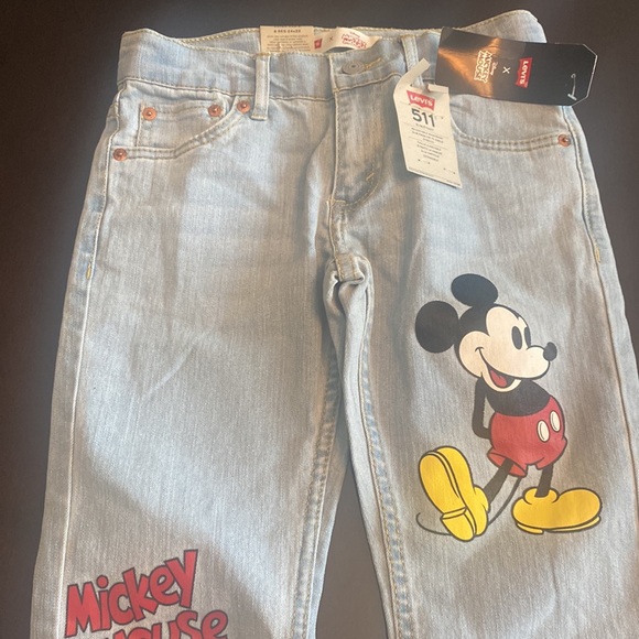 LEVIS X Disney MICKEY MOUSE 511 Slim Youth Jeans Disney Ltd Edition Size 8 - Picture 4 of 12